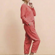 Cotton-Linen Monochrome Two-Piece Set