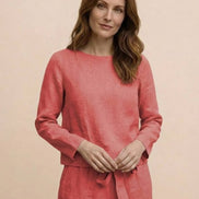 Cotton-Linen Monochrome Two-Piece Set