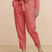 Cotton-Linen Monochrome Two-Piece Set