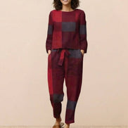 Cotton-Linen Monochrome Two-Piece Set