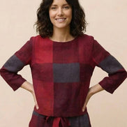 Cotton-Linen Monochrome Two-Piece Set