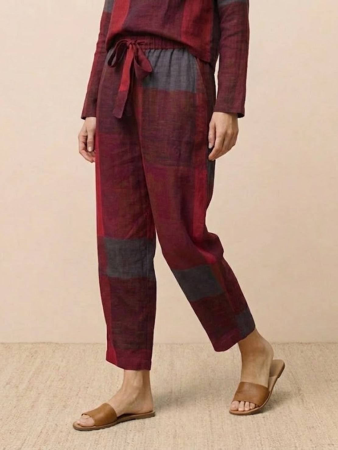 Cotton-Linen Monochrome Two-Piece Set