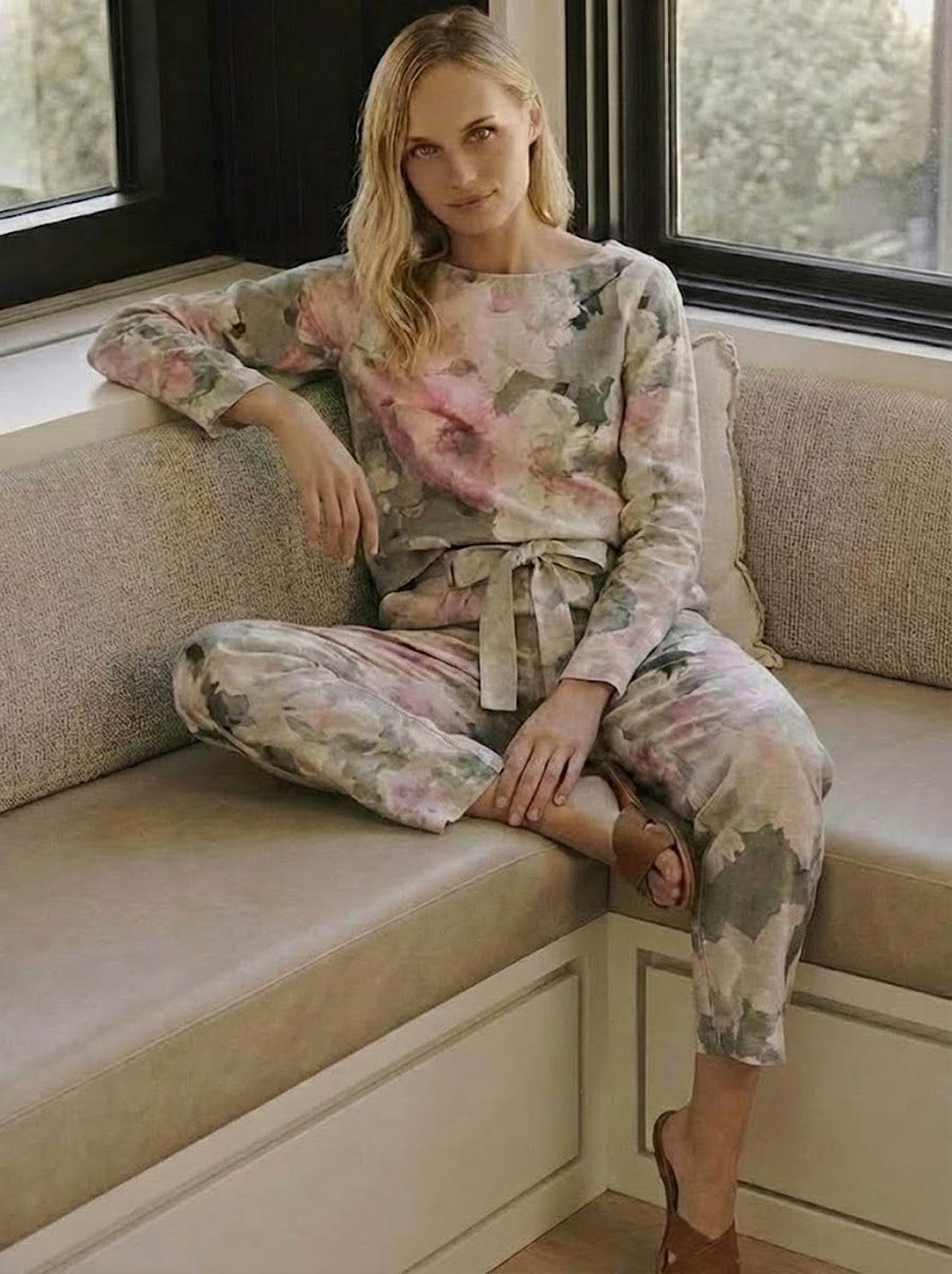 Cotton-Linen Monochrome Two-Piece Set