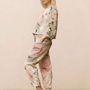 Cotton-Linen Monochrome Two-Piece Set