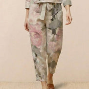 Cotton-Linen Monochrome Two-Piece Set