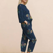 Cotton-Linen Monochrome Two-Piece Set