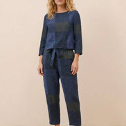 Cotton-Linen Monochrome Two-Piece Set