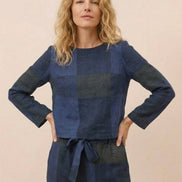 Cotton-Linen Monochrome Two-Piece Set