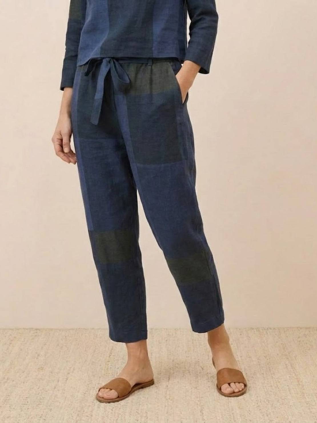Cotton-Linen Monochrome Two-Piece Set