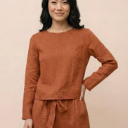 Cotton-Linen Monochrome Two-Piece Set