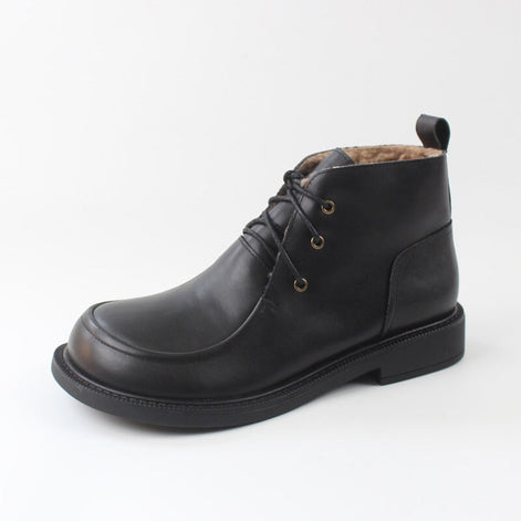 Leather Oxford Ankle Boots