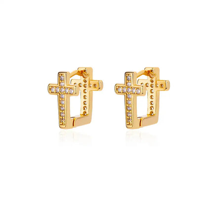 Cross Zircon Earrings