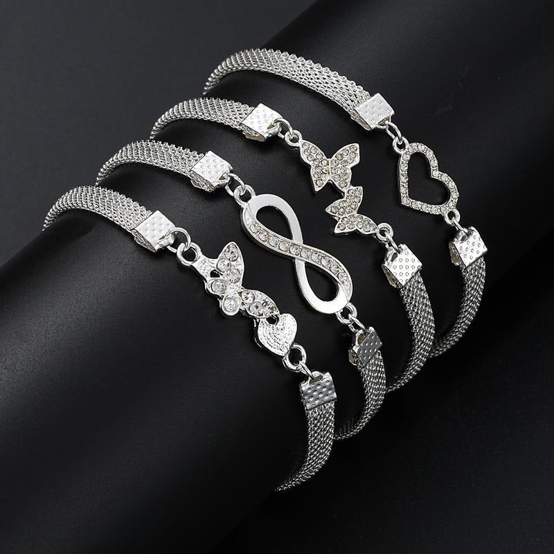 4 PCS Stackable Ankle Bracelet Set