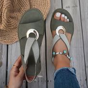 Skylar Flat Sandals With Metal Buckle