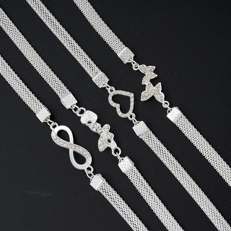 4 PCS Stackable Ankle Bracelet Set