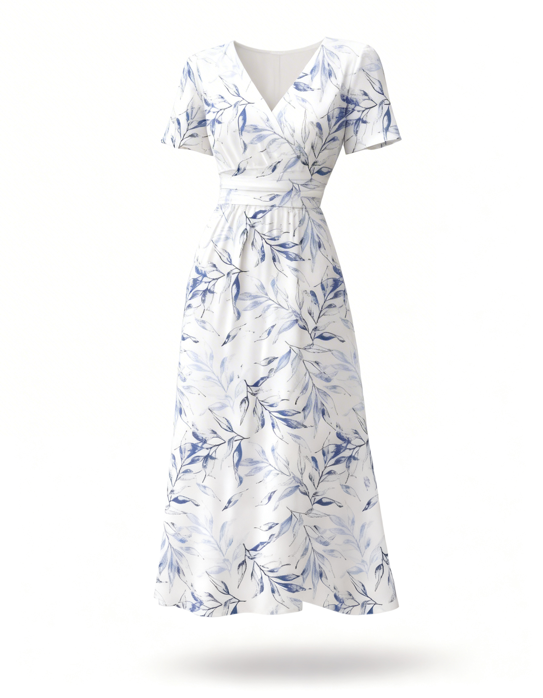 Blue Blossom Midi Dress