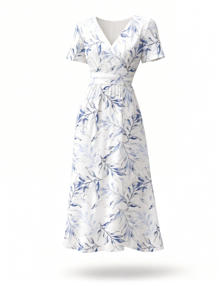 Blue Blossom Midi Dress
