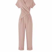Wrap Style Wide-Leg Jumpsuit