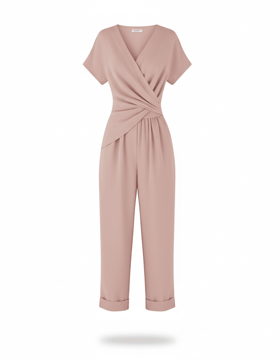 Wrap Style Wide-Leg Jumpsuit