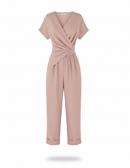 Wrap Style Wide-Leg Jumpsuit