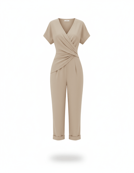 Wrap Style Wide-Leg Jumpsuit