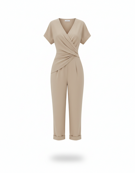 Wrap Style Wide-Leg Jumpsuit
