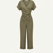 Wrap Style Wide-Leg Jumpsuit
