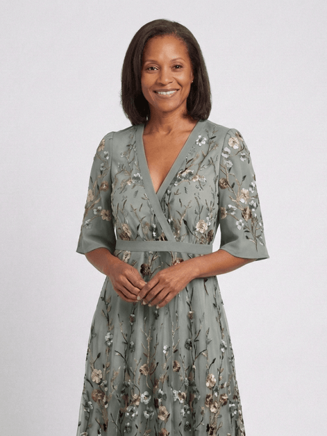 Evadne Floral V-Neck Maxi Dress