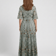 Evadne Floral V-Neck Maxi Dress