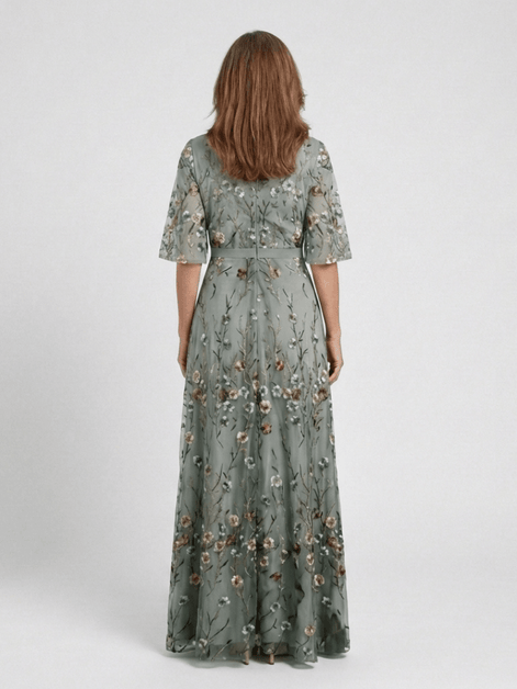 Evadne Floral V-Neck Maxi Dress
