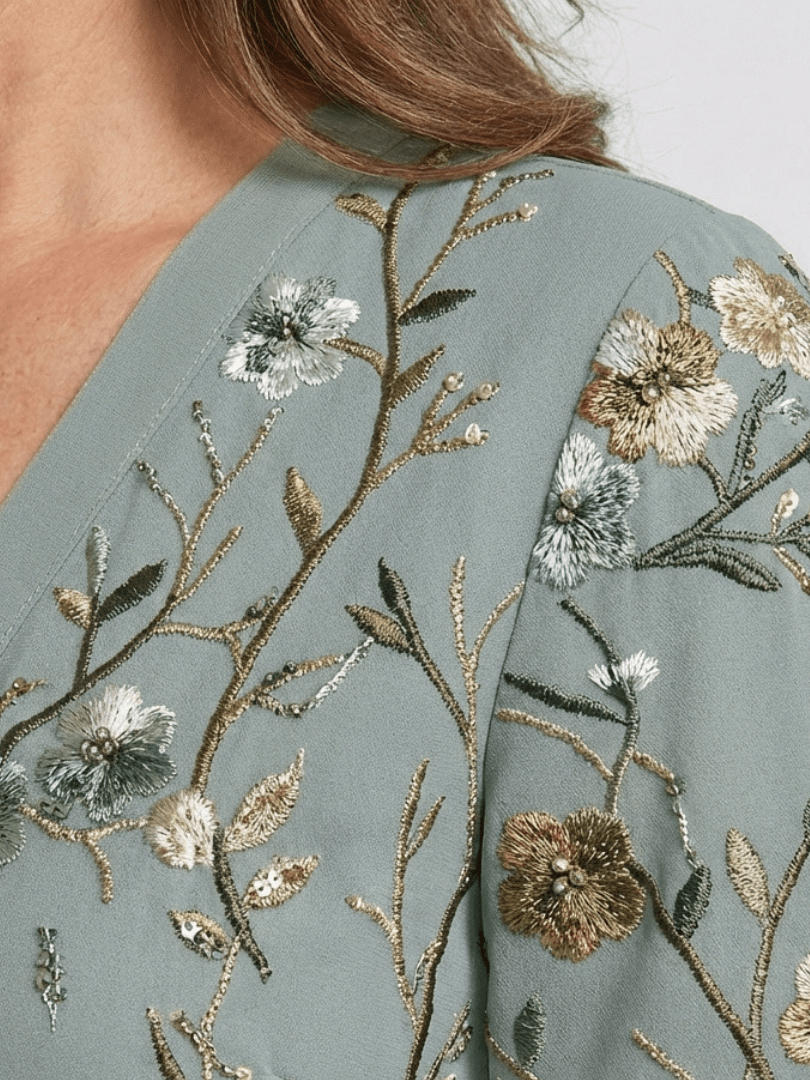 Evadne Floral V-Neck Maxi Dress