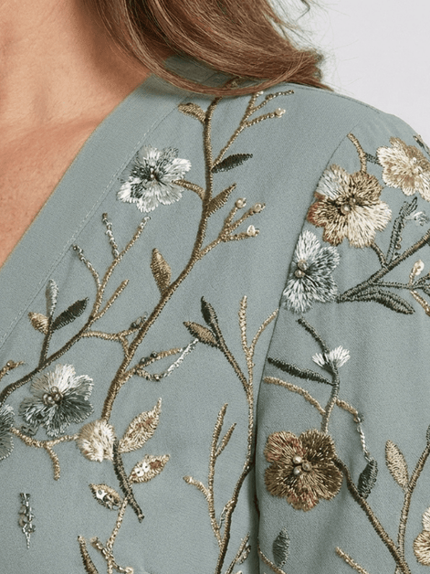 Evadne Floral V-Neck Maxi Dress