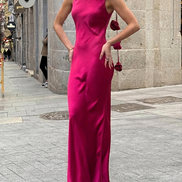 Formentera Flower Satin Ribbon Maxi Dress - avatar variant 1