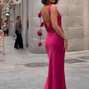 Formentera Flower Satin Ribbon Maxi Dress - avatar variant 2