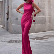 Formentera Flower Satin Ribbon Maxi Dress - avatar variant 3