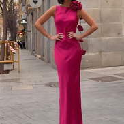 Formentera Flower Satin Ribbon Maxi Dress - avatar variant 4