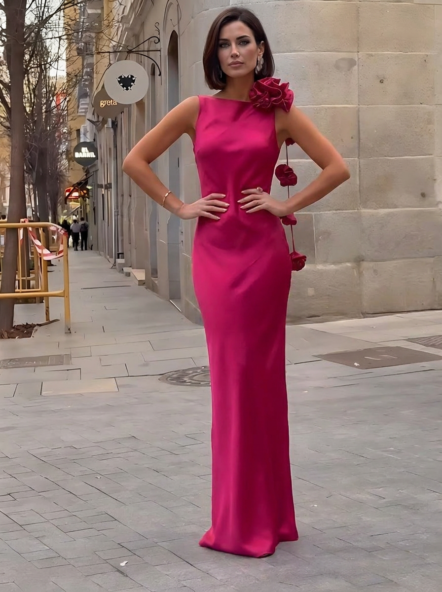 Formentera Flower Satin Ribbon Maxi Dress - avatar variant 4