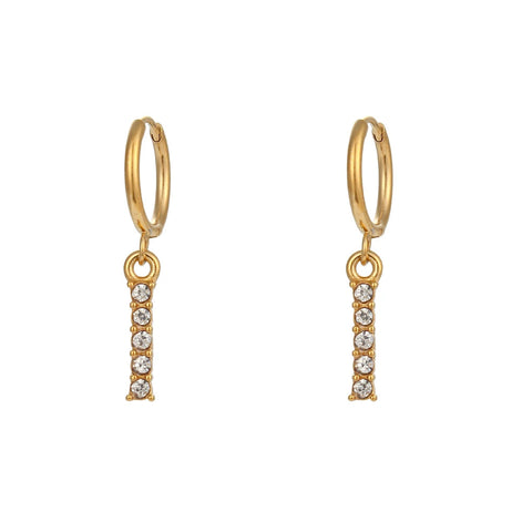 Crystal Letter Hoop Earrings