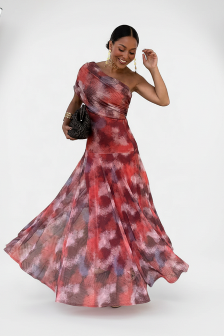 Jessamy One-Shoulder Tie-Dye Maxi Dress
