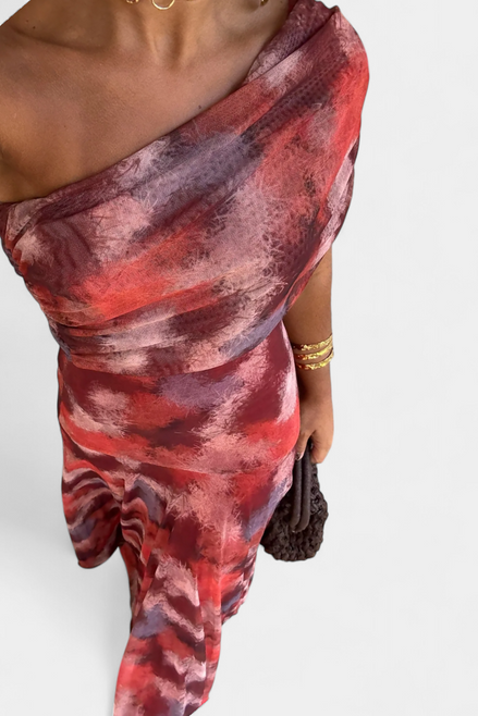 Jessamy One-Shoulder Tie-Dye Maxi Dress