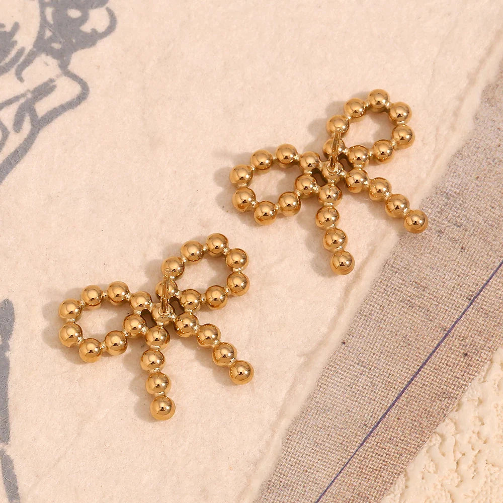Beaded Bowknot Earrings