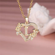 A-Z Flower Heart Necklace