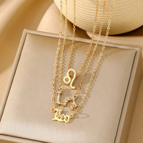 3 PCS Constellation Pendant Necklace