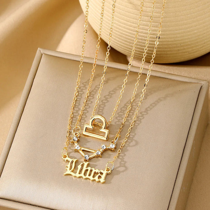 3 PCS Constellation Pendant Necklace