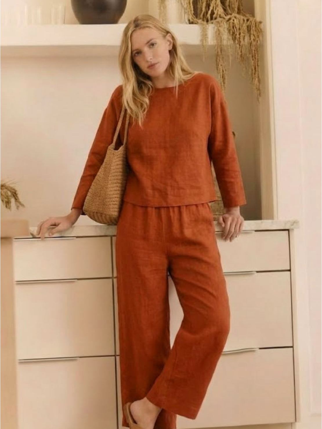 Loose Solid Color Two-Piece Set