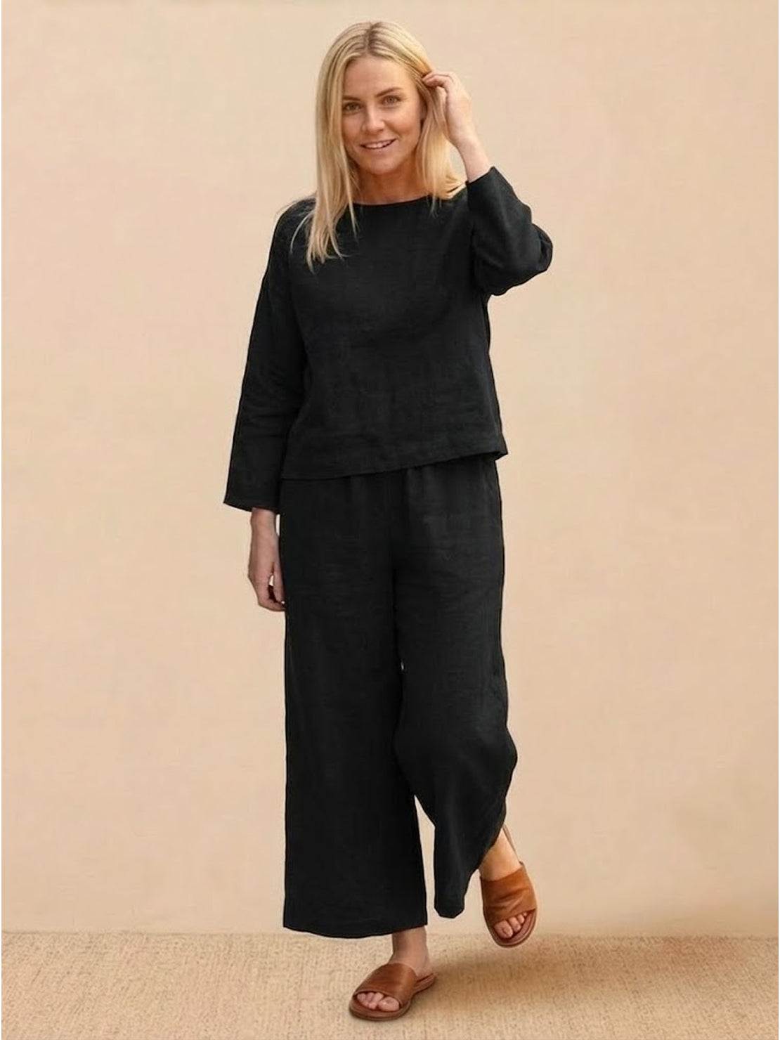 Loose Solid Color Two-Piece Set