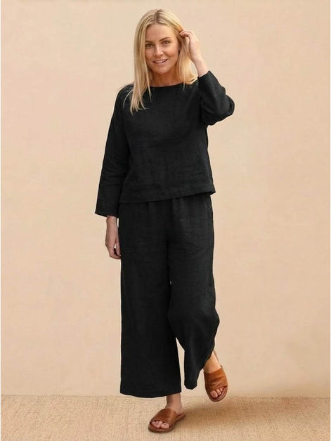 Loose Solid Color Two-Piece Set