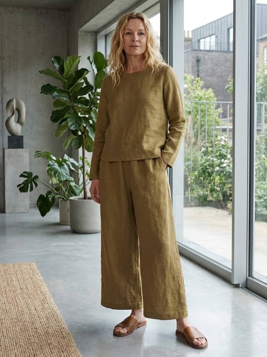 Loose Solid Color Two-Piece Set