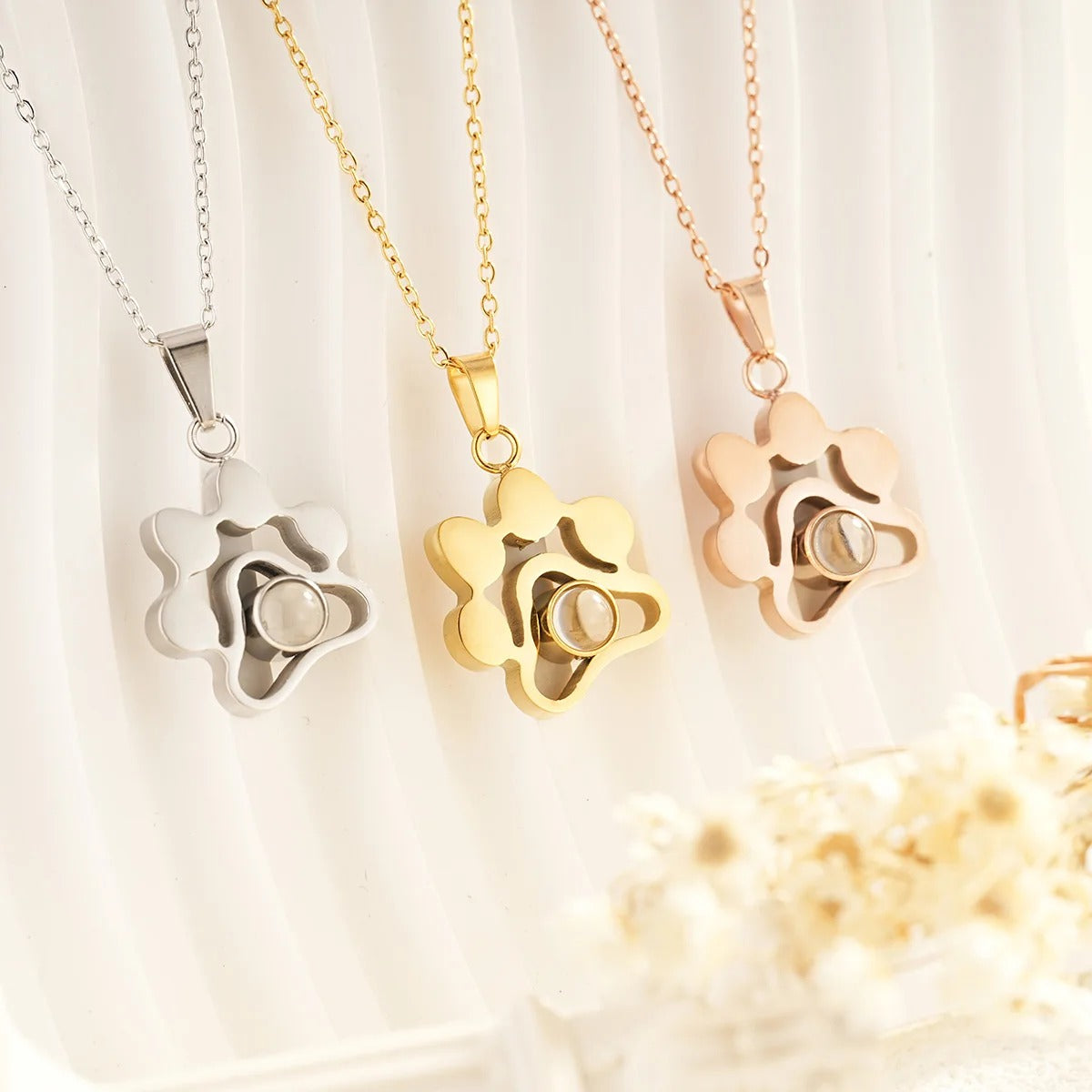 Custom Pet Photo Projection Necklace