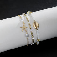 3 PCS Boho Starfish & Shell Ankle Bracelet